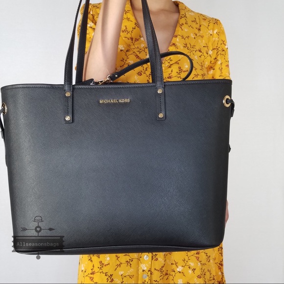 NWT Michael Kors Drawstring Reversible Tote Black - Picture 7 of 8